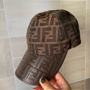 Fendi Brown Logo Baseball Cap